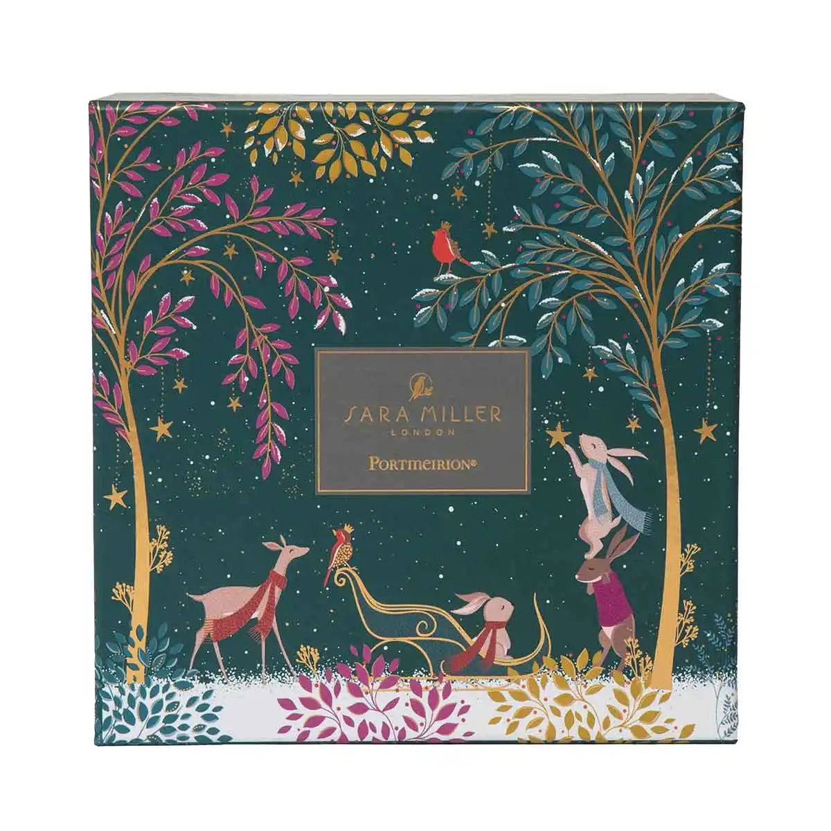 Sara Miller Woodland Tales Set of 4 Mugs Assorted