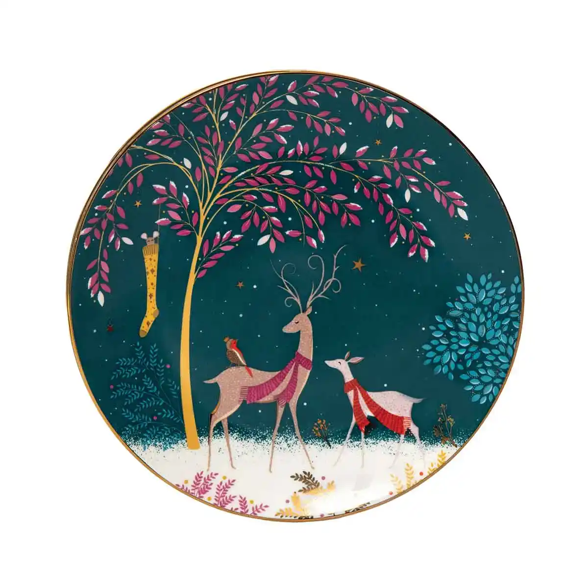 Sara Miller Woodland Tales Set of 4 Plates Assorted
