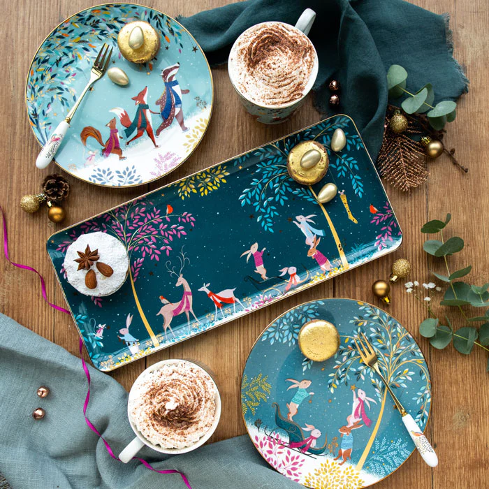 Sara Miller Woodland Tales Sandwich Tray Deer & Robin