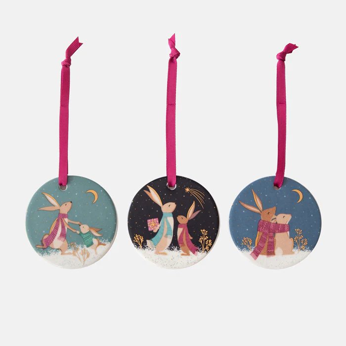 Sara Miller Woodland Tales Ornaments Set of 3