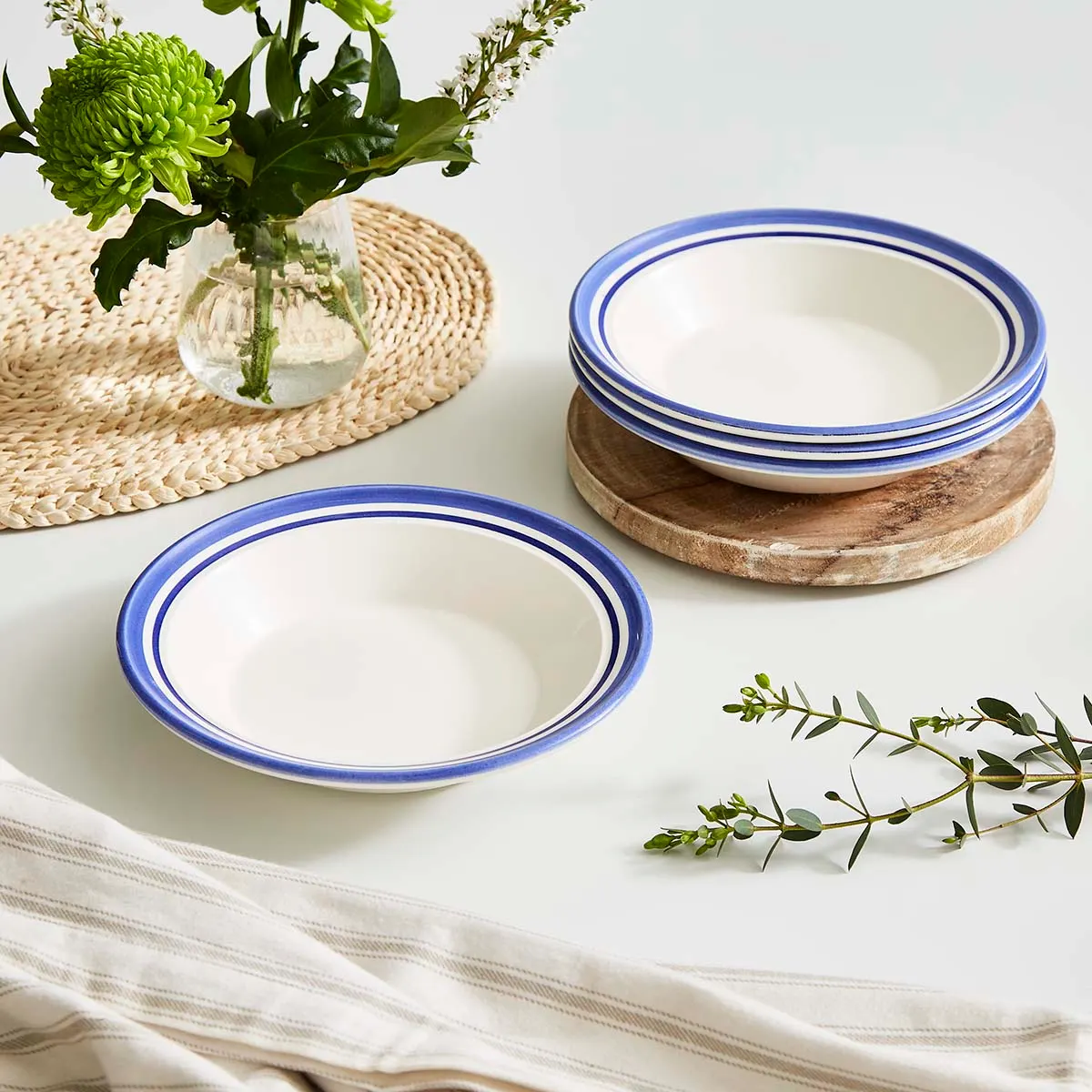 Portmeirion Home Potter's Stripe Soup Plate Blue
