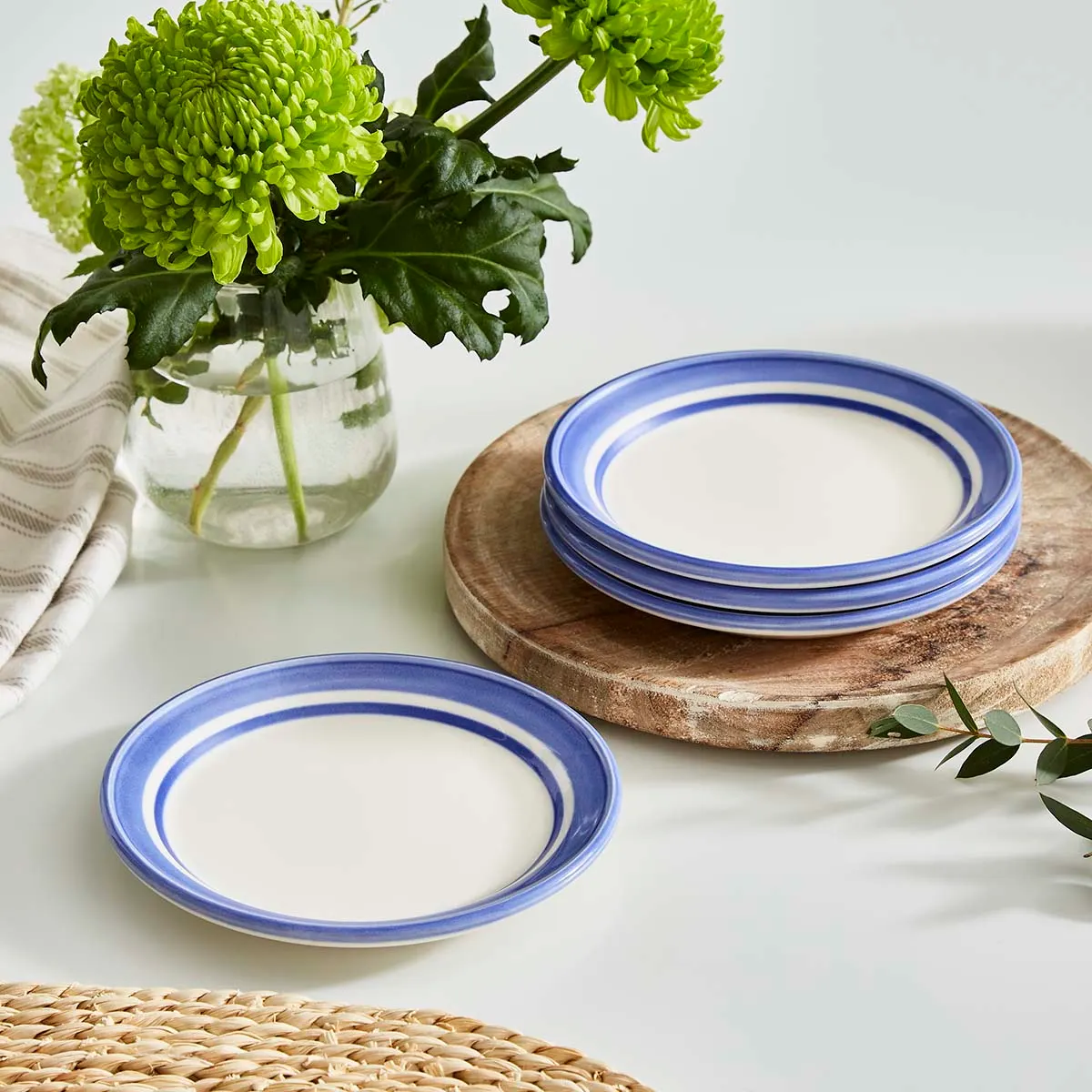 Portmeirion Home Potter's Stripe Bread Plate Blue