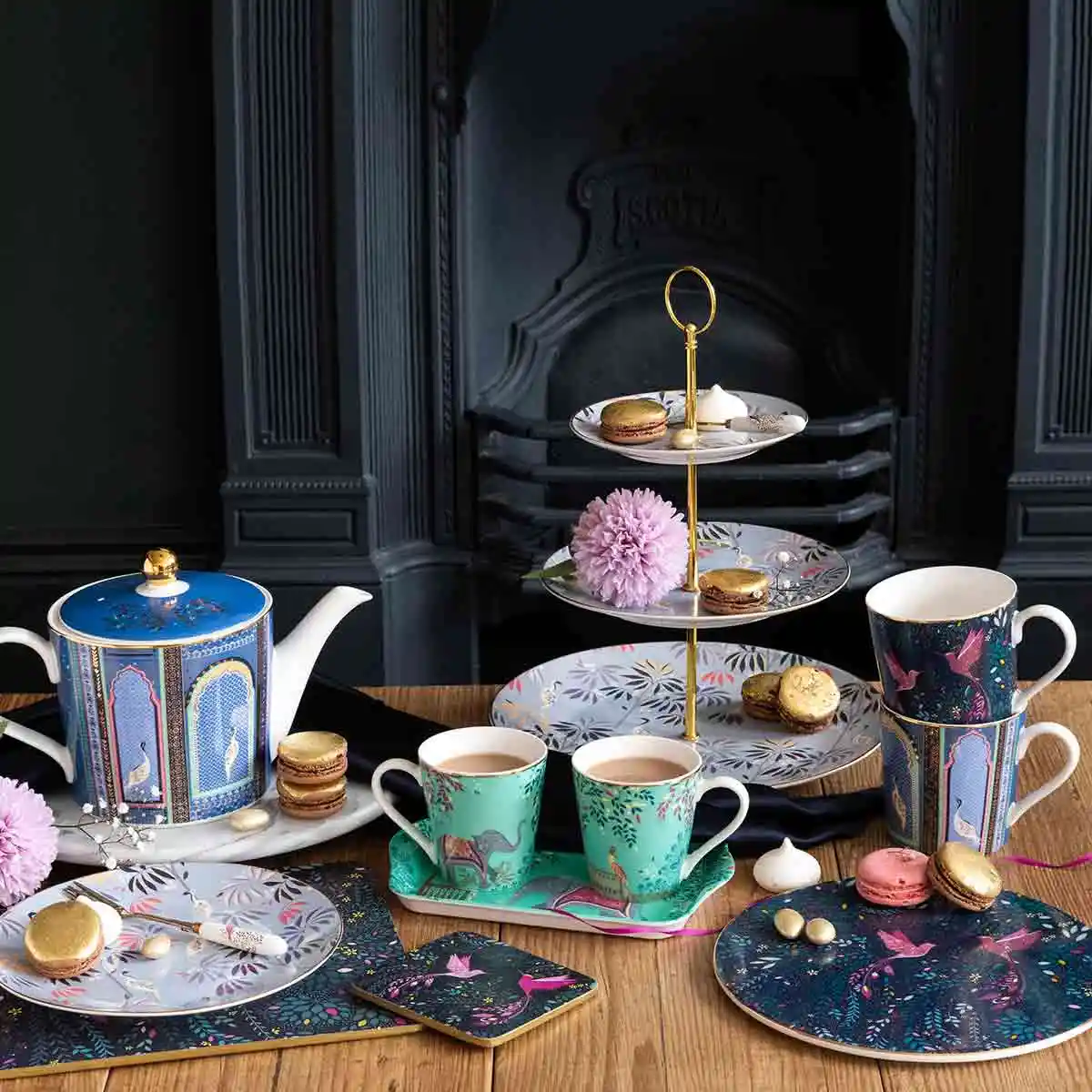 Sara Miller London Sara Miller India Serving Plate - Hummingbird Paradise
