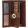 Ashwood Leather Long Purse with Turnlock Brown V91