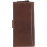 Ashwood Leather Long Purse with Turnlock Brown V91