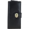 Ashwood Leather Long Purse with Turnlock Black V91