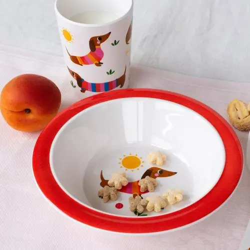 Rex London Rex London Children's Melamine Bowl - Sunny Sausage Dog