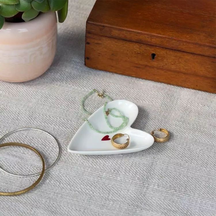 Rex London Glossy Ceramic Trinket Dish - Heart