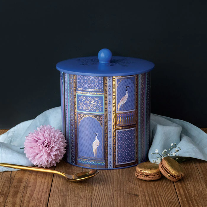 Sara Miller India Lattice Windows Biscuit Barrel