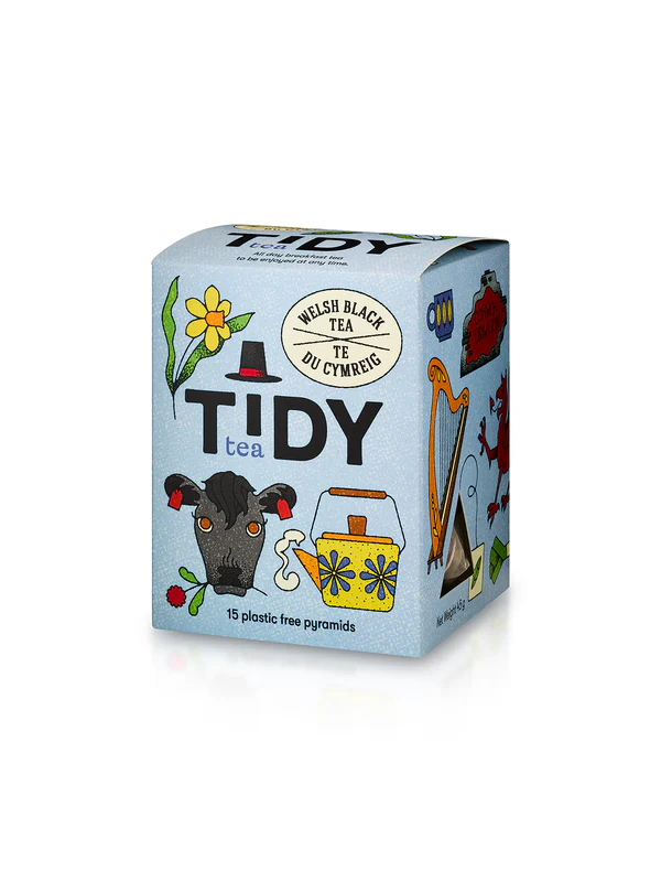 Tidy Tea Welsh Black Tea - 15 Plastic Free Pyramid Teabags