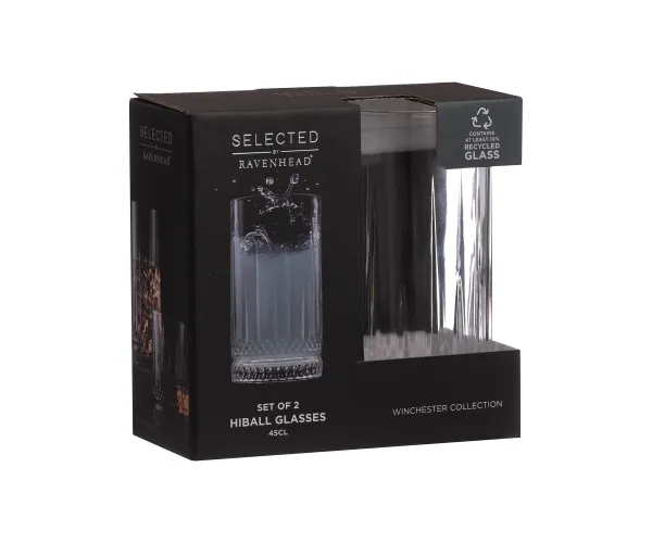 Ravenhead Winchester Set Of 2 Hiball Glasses 45cl