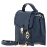 Ashwood Leather Compact Flap Over Handbag with Detachable Crossbody Strap - Navy Y-54