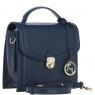 Ashwood Leather Ashwood Leather Compact Flap Over Handbag with Detachable Crossbody Strap - Navy Y-54
