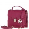 Ashwood Leather Compact Flap Over Handbag with Detachable Crossbody Strap - Raspberry Y-54
