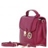 Ashwood Leather Compact Flap Over Handbag with Detachable Crossbody Strap - Raspberry Y-54