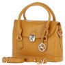Ashwood Leather Twist Lock Compact Flap Handbag - Mustard Y-55