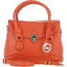 Ashwood Leather Twist Lock Compact Flap Handbag - Orange Y-55