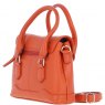 Ashwood Leather Twist Lock Compact Flap Handbag - Orange Y-55