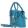 Ashwood Leather Twist Lock Compact Flap Handbag - Turquoise Y-55