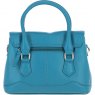 Ashwood Leather Twist Lock Compact Flap Handbag - Turquoise Y-55
