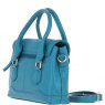 Ashwood Leather Twist Lock Compact Flap Handbag - Turquoise Y-55