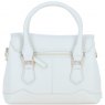 Ashwood Leather Twist Lock Compact Flap Handbag - White Y-55