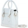 Ashwood Leather Twist Lock Compact Flap Handbag - White Y-55