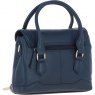 Ashwood Leather Twist Lock Compact Flap Handbag - Navy Y-55