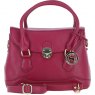 Ashwood Leather Twist Lock Compact Flap Handbag - Raspberry Y-55