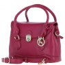 Ashwood Leather Twist Lock Compact Flap Handbag - Raspberry Y-55