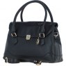 Ashwood Leather Twist Lock Large Flap Handbag with Crossbody Strap - Black Y-56