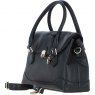 Ashwood Leather Twist Lock Large Flap Handbag with Crossbody Strap - Black Y-56