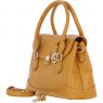 Ashwood Leather Twist Lock Large Flap Handbag with Crossbody Strap - Mustard Y-56