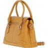 Ashwood Leather Twist Lock Large Flap Handbag with Crossbody Strap - Mustard Y-56