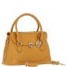 Ashwood Leather Ashwood Leather Twist Lock Large Flap Handbag with Crossbody Strap - Mustard Y-56