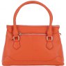 Ashwood Leather Twist Lock Large Flap Handbag with Crossbody Strap - Orange Y-56