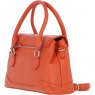 Ashwood Leather Twist Lock Large Flap Handbag with Crossbody Strap - Orange Y-56