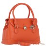 Ashwood Leather Ashwood Leather Twist Lock Large Flap Handbag with Crossbody Strap - Orange Y-56