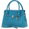 Ashwood Leather Twist Lock Large Flap Handbag with Crossbody Strap - Turquoise Y-56