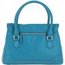 Ashwood Leather Twist Lock Large Flap Handbag with Crossbody Strap - Turquoise Y-56