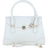 Ashwood Leather Twist Lock Large Flap Handbag with Crossbody Strap - White Y-56