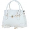Ashwood Leather Twist Lock Large Flap Handbag with Crossbody Strap - White Y-56