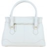 Ashwood Leather Twist Lock Large Flap Handbag with Crossbody Strap - White Y-56