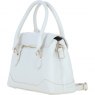 Ashwood Leather Twist Lock Large Flap Handbag with Crossbody Strap - White Y-56