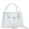 Ashwood Leather Ashwood Leather Twist Lock Large Flap Handbag with Crossbody Strap - White Y-56