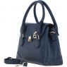 Ashwood Leather Twist Lock Large Flap Handbag with Crossbody Strap - Navy Y-56