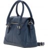 Ashwood Leather Twist Lock Large Flap Handbag with Crossbody Strap - Navy Y-56