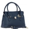 Ashwood Leather Ashwood Leather Twist Lock Large Flap Handbag with Crossbody Strap - Navy Y-56