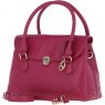 Ashwood Leather Twist Lock Large Flap Handbag with Crossbody Strap - Raspberry Y-56