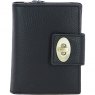 Ashwood Leather Twist Lock Purse - Black Y-60